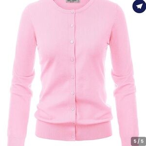 Grace Karin Light Pink Button-Up Cardigan